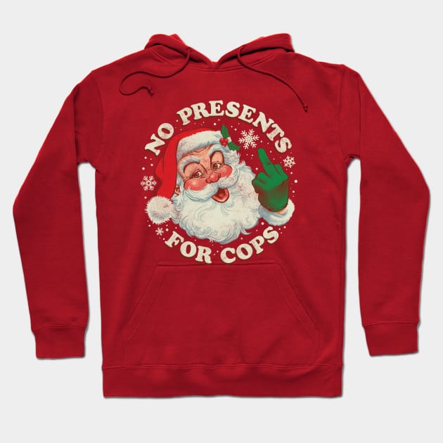 No Presents for Cops - Vintage Santa Claus ACAB Hoodie by CTKR Studio